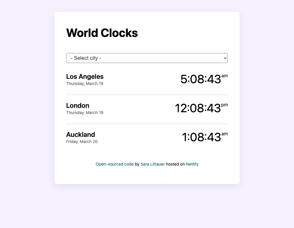 World Clocks App